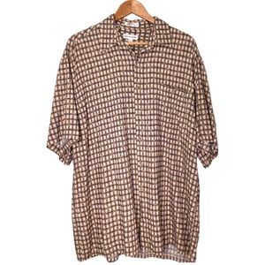 Pierre Cardin Geometric Pattern Mens Short Sleeve Shirt
